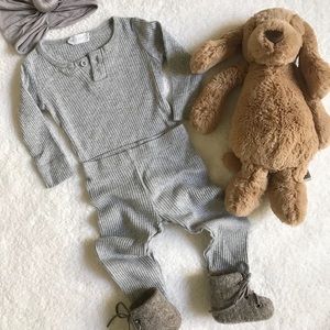 Jamie Kay 0-3 ribbed legging in light grey